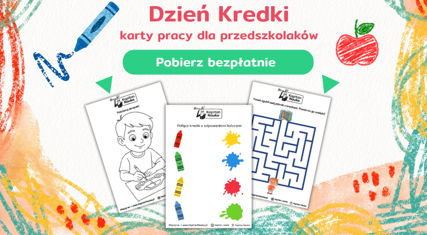 Karty pracy dla przedszkolaków na Dzień Kredki Pobierz bezpłatnie